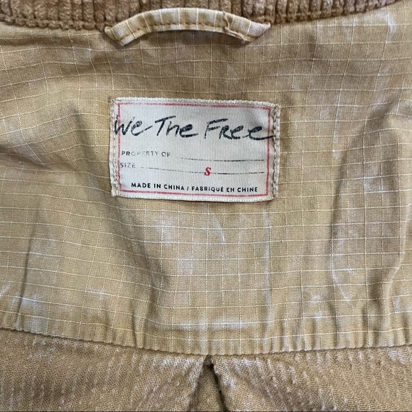 Free People Evelyn Corduroy Crop Boxy Jacket Cognac Sz S Boho Biker Grunge EUC - Picture 6 of 12